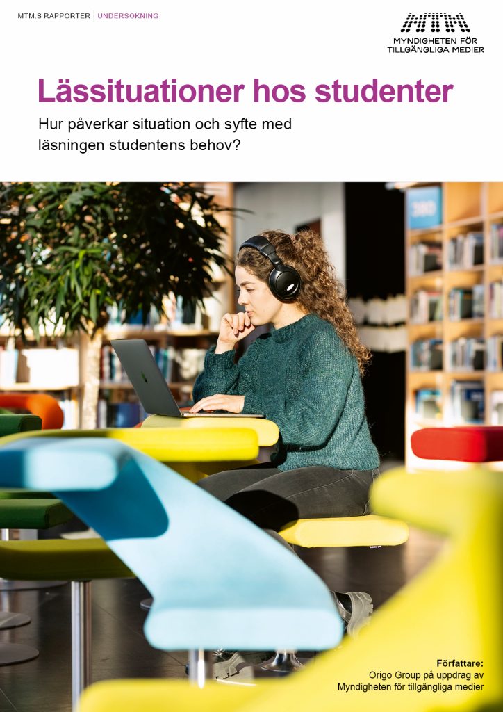 Omslag till rapporten Lässituationer hos studenter.