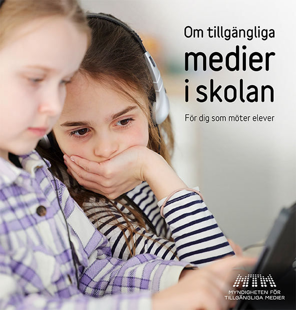 Omslag till broschyren Tillgängliga medier i skolan