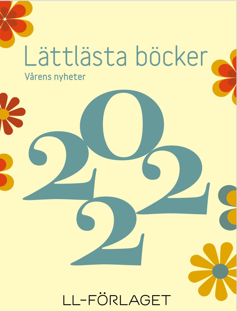 Omslag till katalogen. En ljusgul bakgrund med utspridda, tecknade blommor.