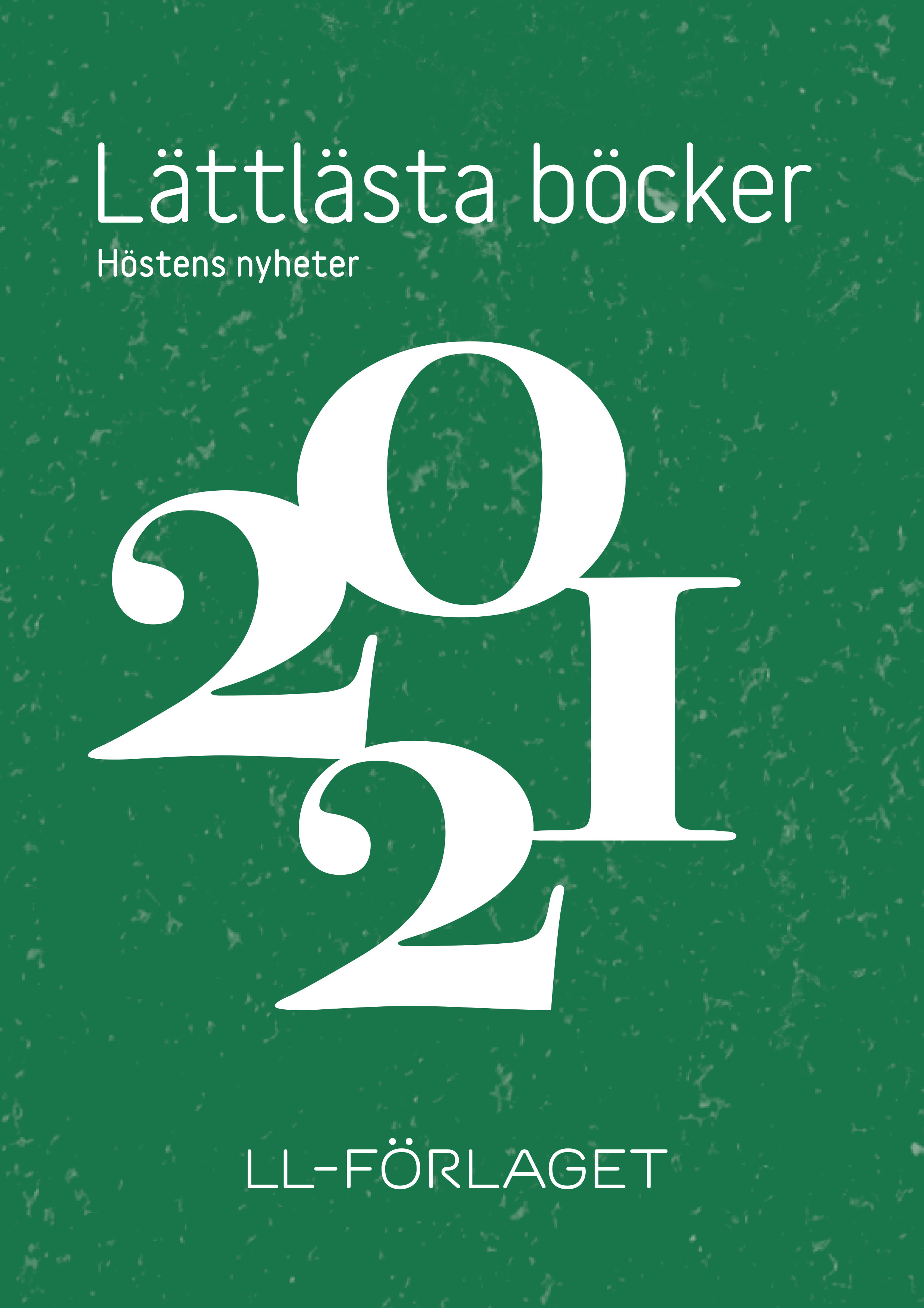 Omslaget på katalogen. Den har grön bakgrundsfärg med stora siffror i vitt: 2021.