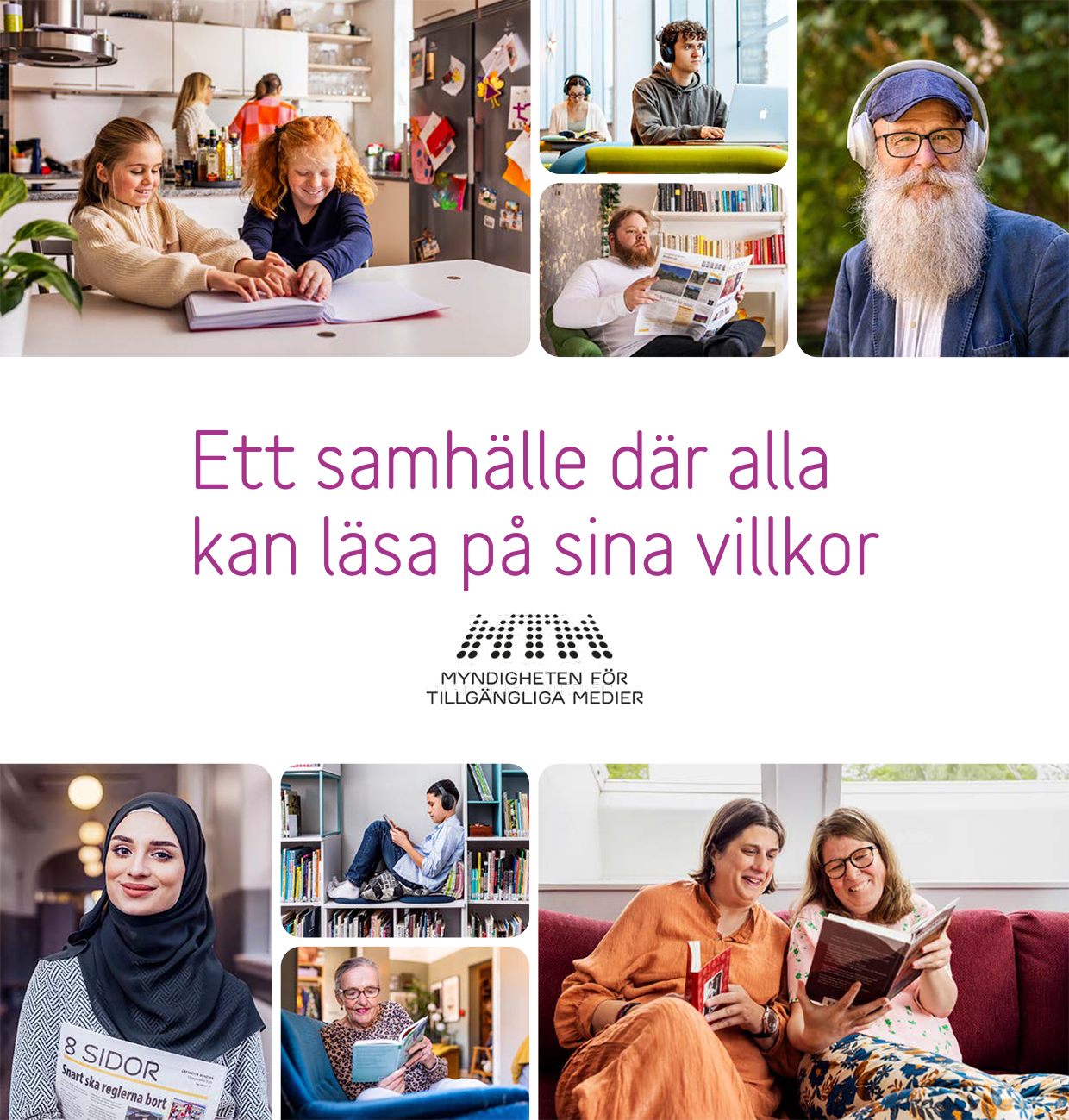 Omslag till broschyren Ett samhälle där alla kan läsa på sina villkor