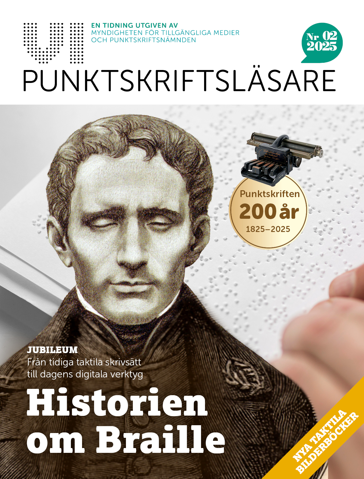 Omslaget på tidningen Vi punktskriftsläsare.