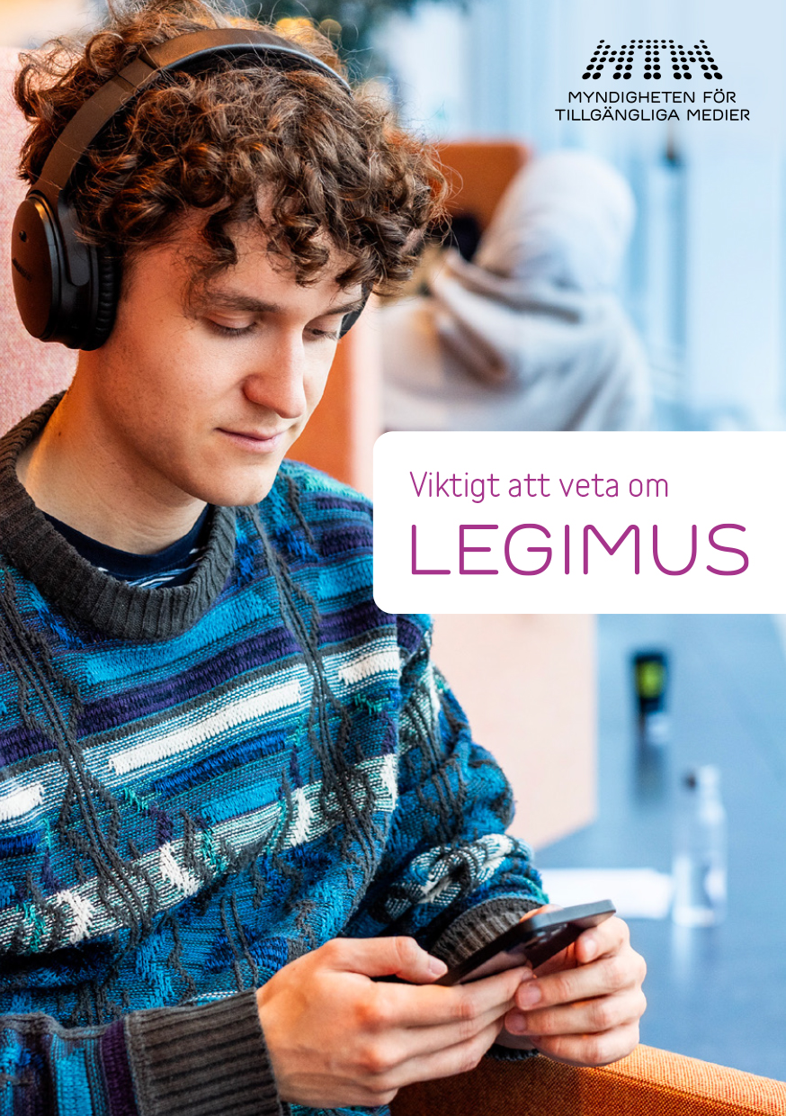 Omslaget på flyern Viktigt att veta om Legimus.