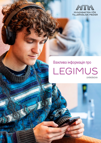 Omslag till flyer Viktigt att veta om Legimus, på ukrainska.