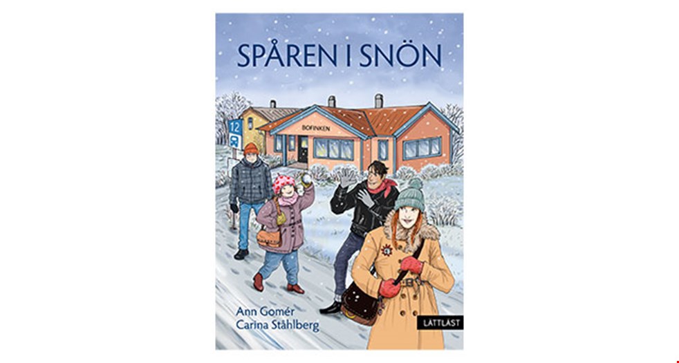 Bilden visar omslaget till boken Spåren i snön av Ann Gomér och Carina Ståhlberg.