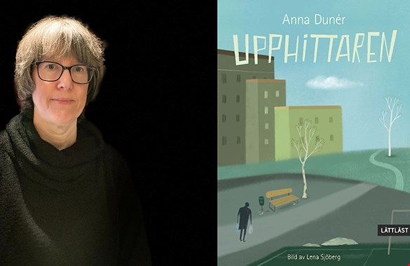 En bild på Anna Duner bredvid en bild på omslaget till hennes bok.