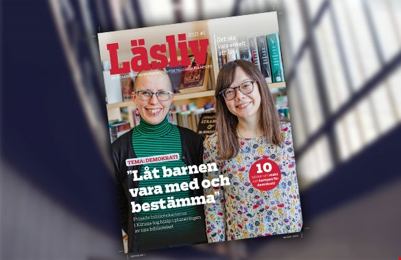 Bilden visar omslaget på senaste numret av Läsliv.
